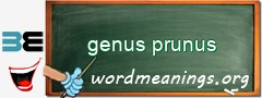 WordMeaning blackboard for genus prunus